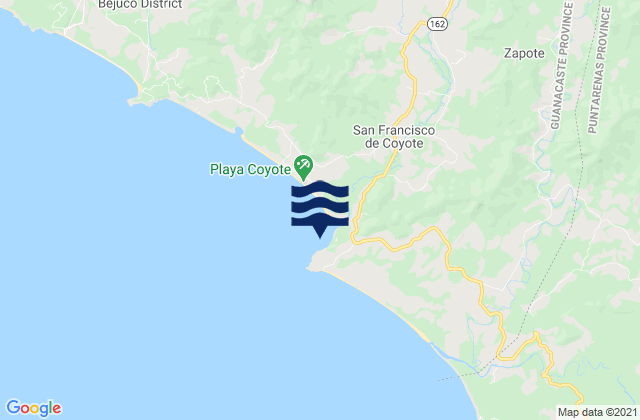 Karte der Gezeiten Playa Hermosa, Costa Rica