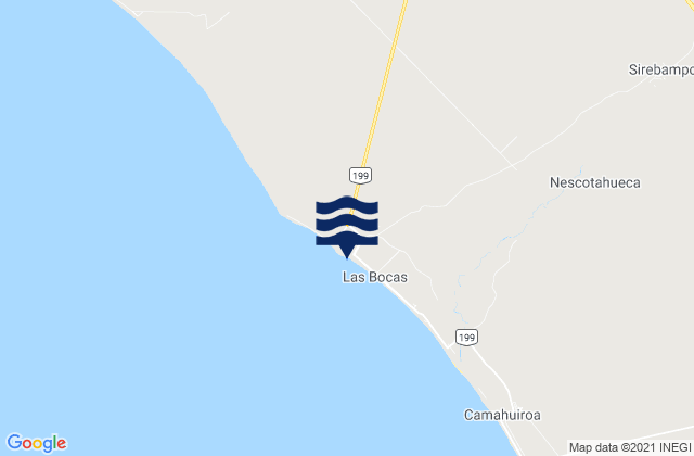 Karte der Gezeiten Playa Las Bocas, Mexico