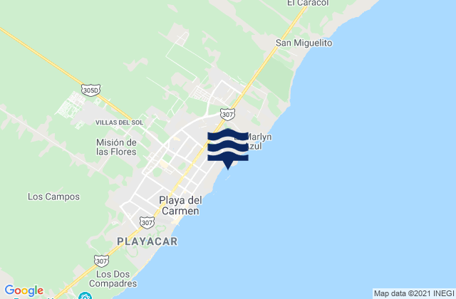 Karte der Gezeiten Playa Los Cuatro, Mexico