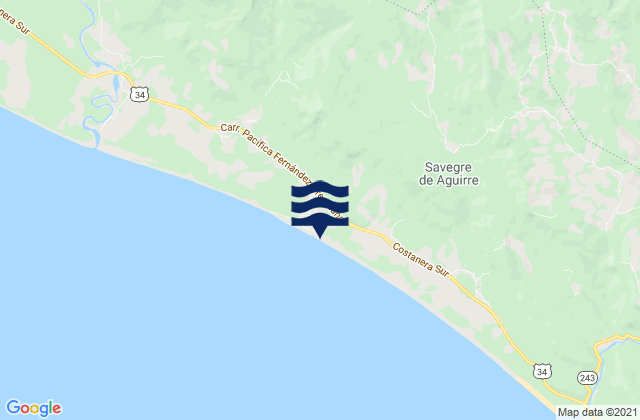 Karte der Gezeiten Playa Matapalo, Costa Rica