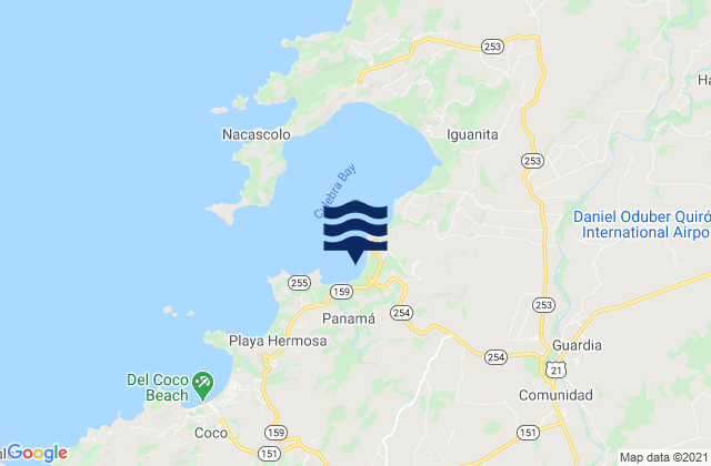 Karte der Gezeiten Playa Panama, Costa Rica