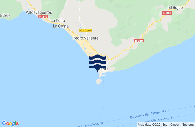 Karte der Gezeiten Playa Santa Catalina, Spain