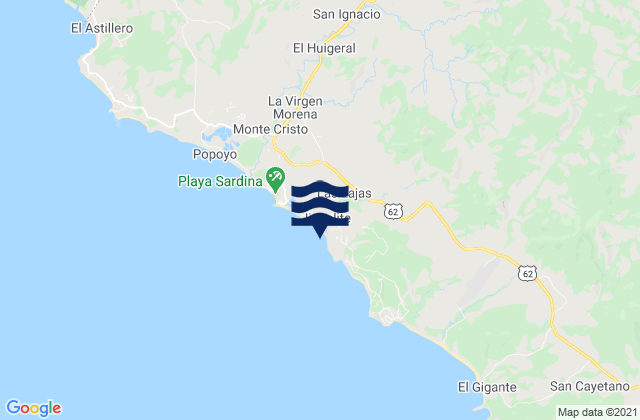 Karte der Gezeiten Playa Santana (Playa Jiquelite), Nicaragua