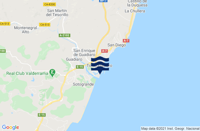 Karte der Gezeiten Playa Sotogrande, Spain