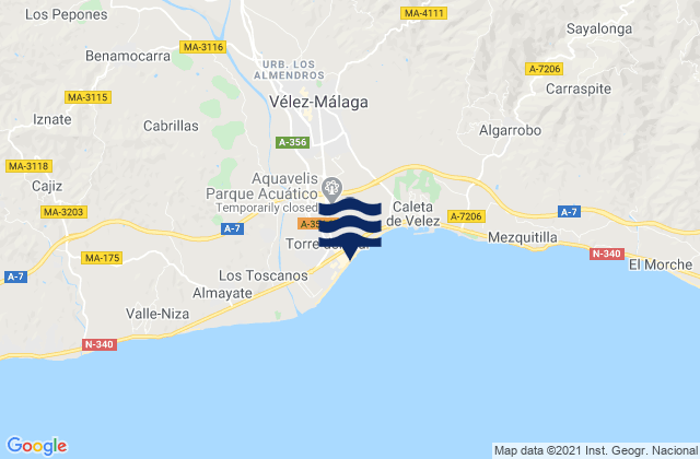 Karte der Gezeiten Playa Torre Del Mar, Spain