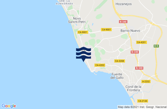 Karte der Gezeiten Playa de Conil, Spain