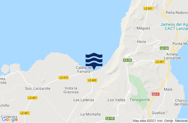Karte der Gezeiten Playa de Famara, Spain