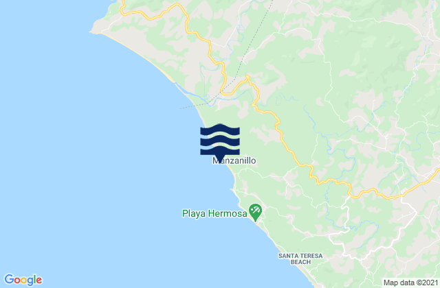 Karte der Gezeiten Playa de Manzanillo, Costa Rica