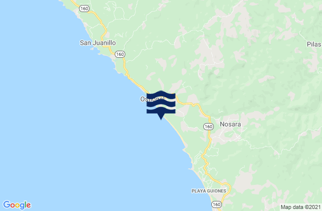 Karte der Gezeiten Playa de Nosara, Costa Rica