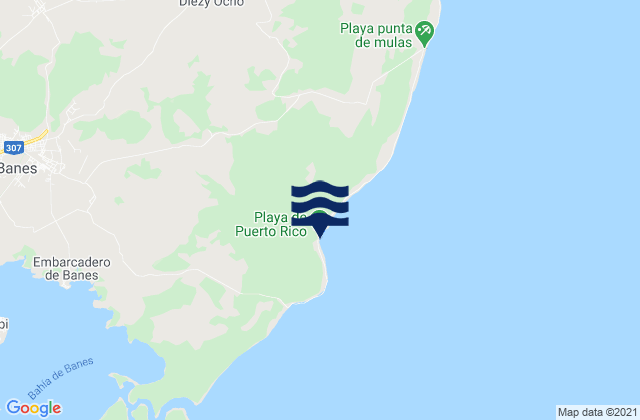Karte der Gezeiten Playa de Puerto Rico, Cuba