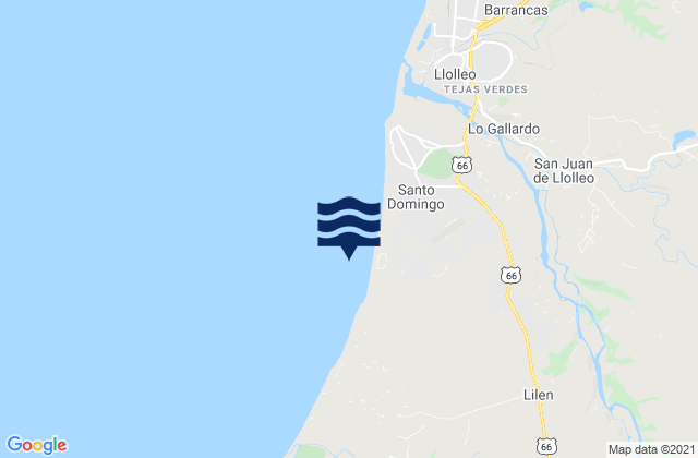 Karte der Gezeiten Playa de Santo Domingo, Chile