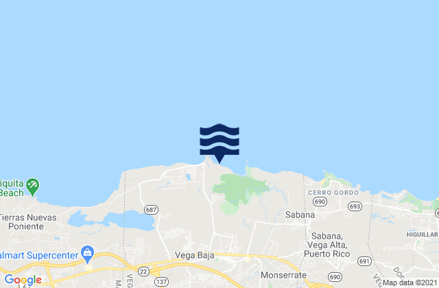 Karte der Gezeiten Playa de Vega, Puerto Rico