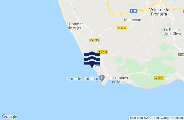 Karte der Gezeiten Playa de Zahora, Spain