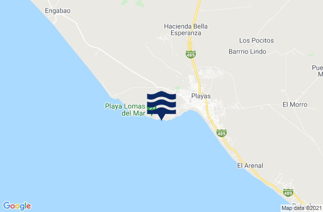Karte der Gezeiten Playas (Guayaquil), Ecuador