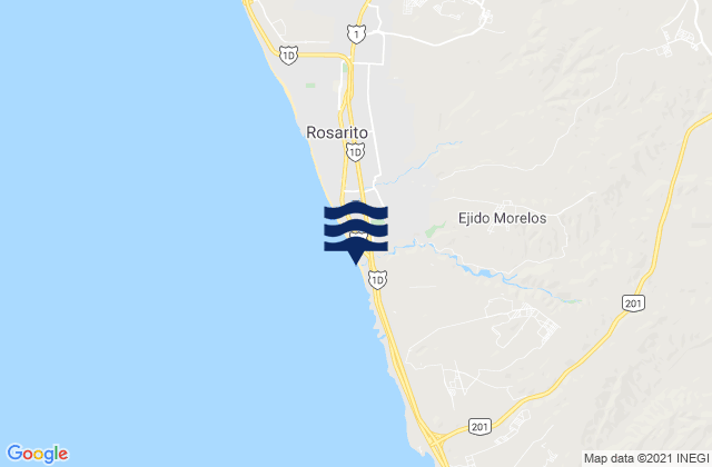 Karte der Gezeiten Playas de Rosarito, Mexico