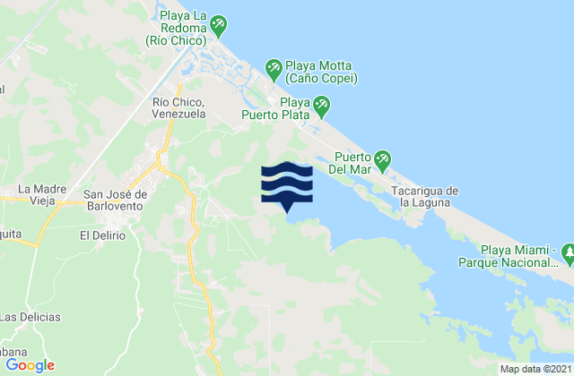 Karte der Gezeiten Playita, Venezuela