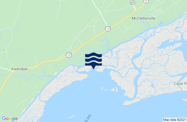 Karte der Gezeiten Pleasant Hill Landing Santee River, United States