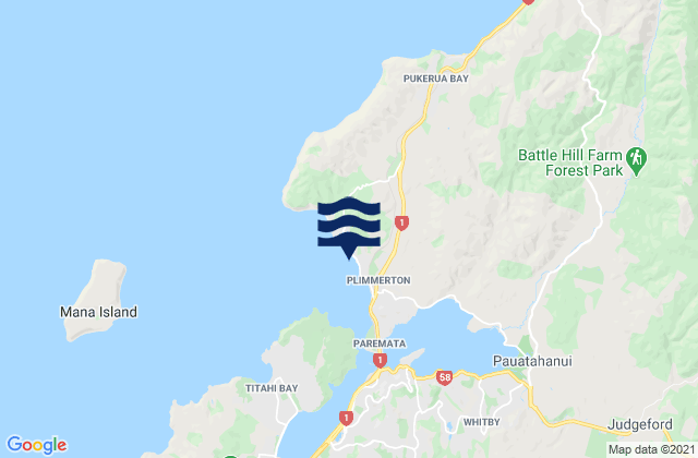 Karte der Gezeiten Plimmerton Beach, New Zealand