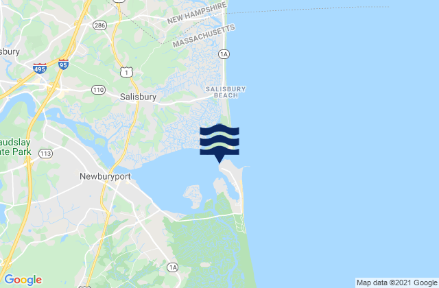 Karte der Gezeiten Plum Island Merrimack River Entrance, United States