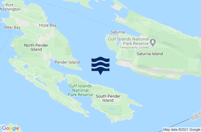 Karte der Gezeiten Plumper Sound, Canada