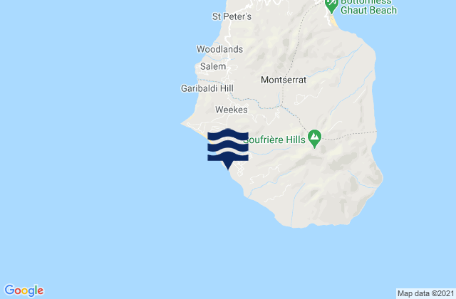 Karte der Gezeiten Plymouth, Montserrat