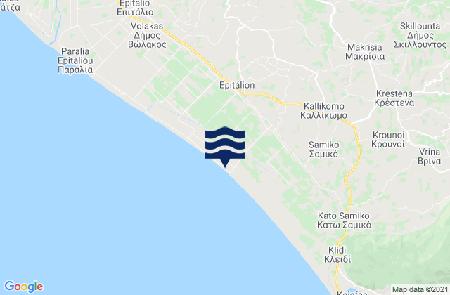 Karte der Gezeiten Plátanos, Greece