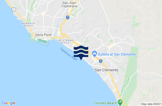 Karte der Gezeiten Poche Beach, United States