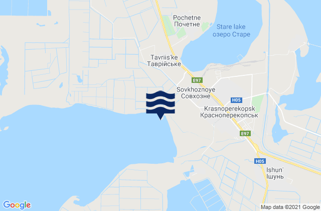Karte der Gezeiten Pochetnoye, Ukraine