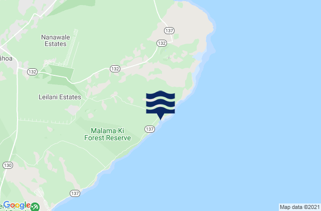 Karte der Gezeiten Pohoiki Bay, United States