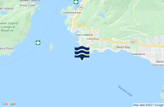 Karte der Gezeiten Point Atkinson Lighthouse, Canada