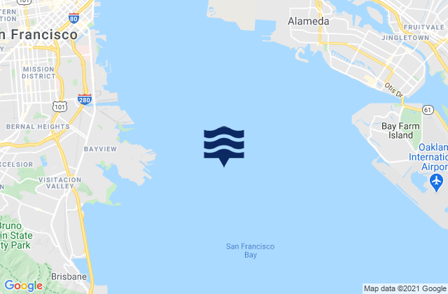 Karte der Gezeiten Point Avisadero 0.6 nmi. ESE of, United States