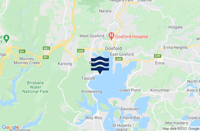 Karte der Gezeiten Point Clare, Australia