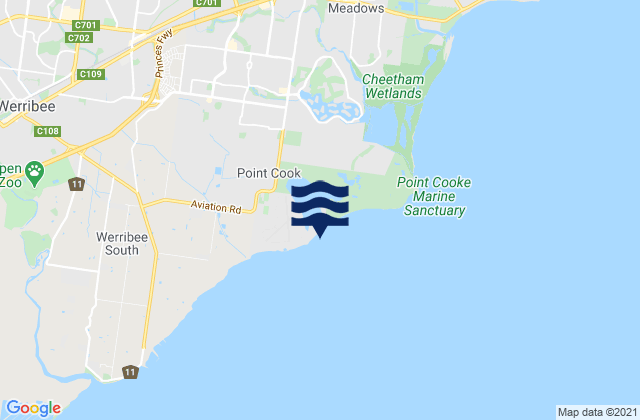 Karte der Gezeiten Point Cook, Australia