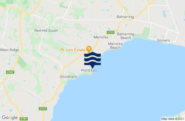 Karte der Gezeiten Point Leo Beach, Australia