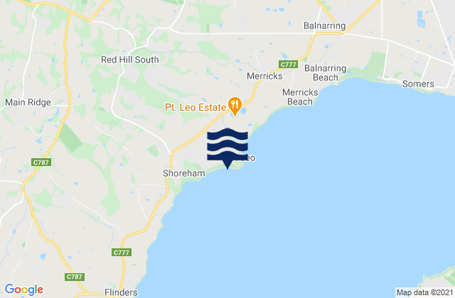 Karte der Gezeiten Point Leo Surf Beach, Australia