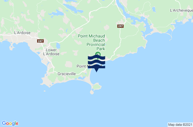 Karte der Gezeiten Point Michaud Beach, Canada