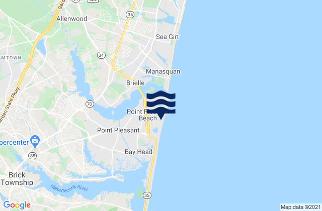 Karte der Gezeiten Point Pleasant Beach, United States