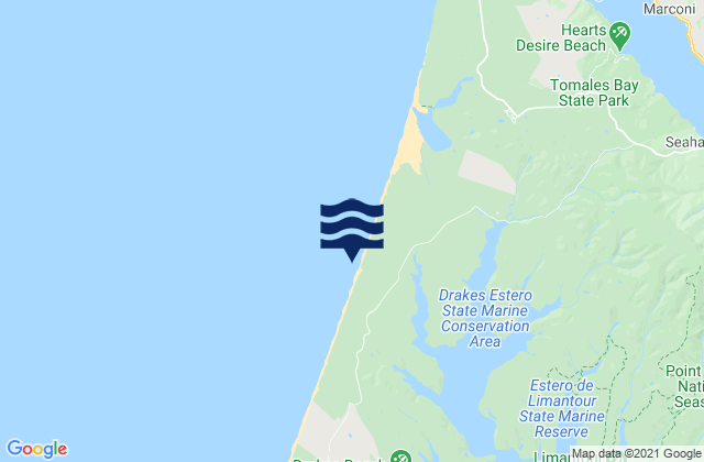 Karte der Gezeiten Point Reyes Beach, United States