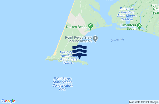 Karte der Gezeiten Point Reyes, United States