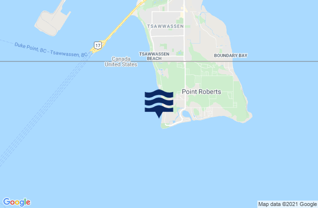 Karte der Gezeiten Point Roberts Puget Sound, Canada