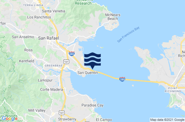 Karte der Gezeiten Point San Quentin, United States