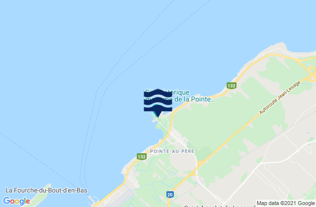 Karte der Gezeiten Pointe-au-Pere, Canada