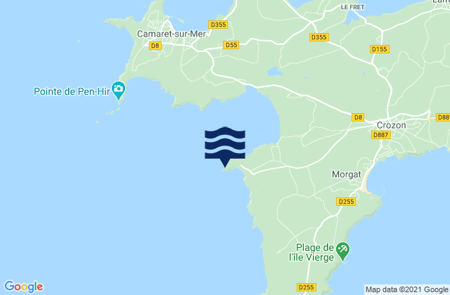 Karte der Gezeiten Pointe De Dinan, France
