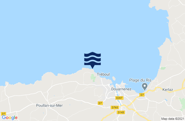 Karte der Gezeiten Pointe de Leyde, France