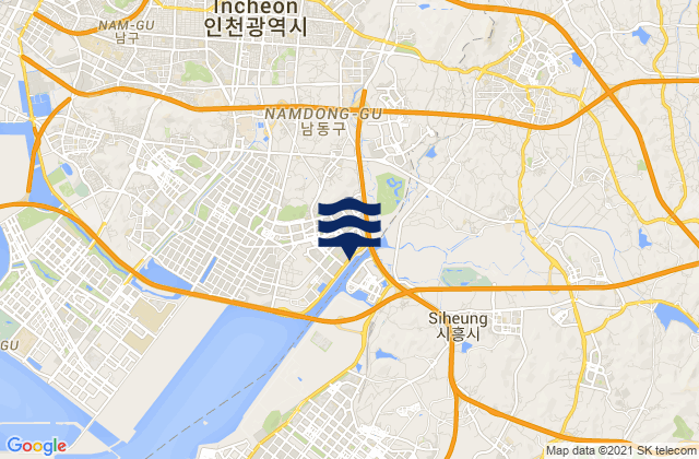 Karte der Gezeiten Polgyo, South Korea