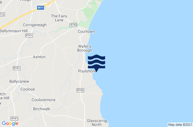 Karte der Gezeiten Pollshone Head, Ireland