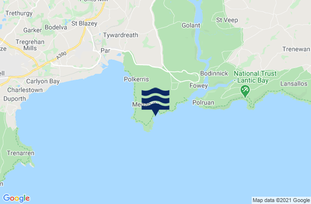 Karte der Gezeiten Polridmouth Beach, United Kingdom