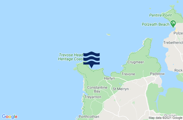 Karte der Gezeiten Polventon or Mother Iveys Bay Beach, United Kingdom