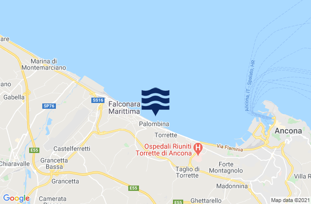 Karte der Gezeiten Polverigi, Italy