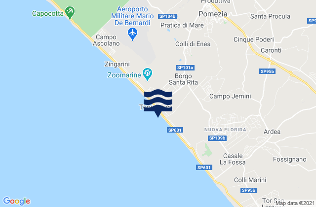 Karte der Gezeiten Pomezia, Italy